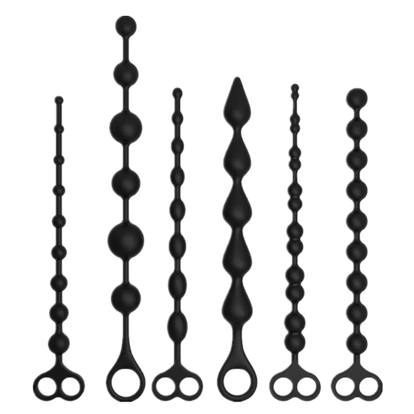 Large Anal Plug for Men & Women, Multi-Size Silicone Anal Beads Trainer, Kinky Adult Sex Toys for Beginners