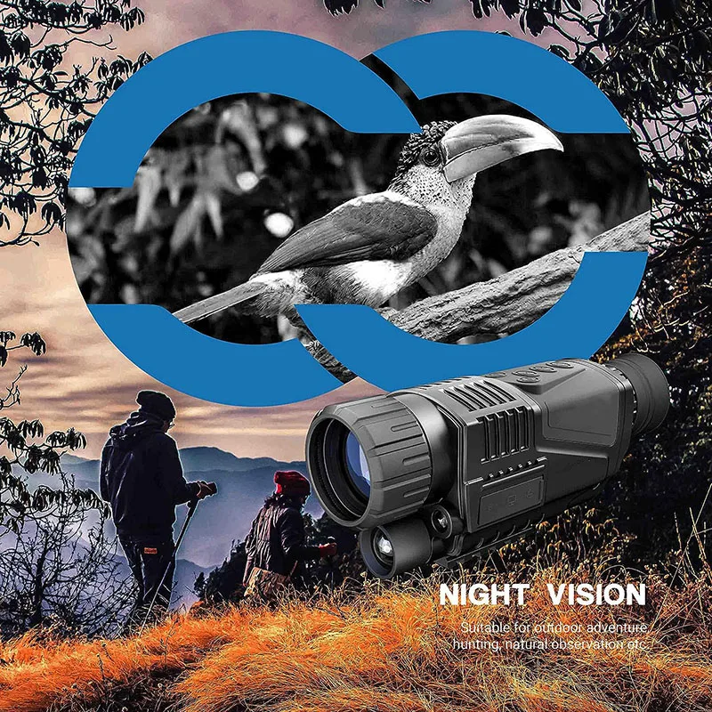 Low Light Night Vision Hunting Telescope 200M Powerful Monoculars with Photo Video for Hunting Fishing Outdoor Adventure