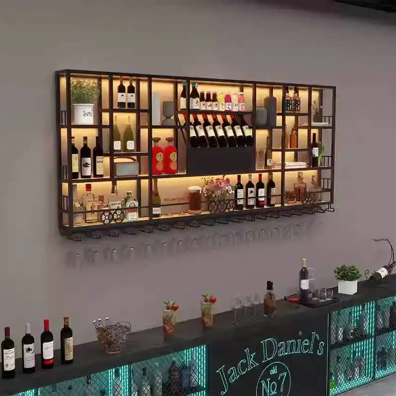 

Home Alcohol Bar Cabinet Shelf Entertainment Restaurant Shelves Wine Rack Cabinet Storage Drinks Cantina Bar Furniture