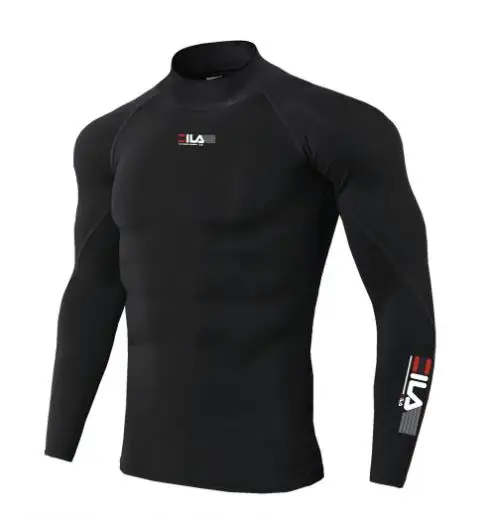 Mens Bodybuilding Sports Tight T-Shirt Compression Turtleneck Short Sleeve Gym Fitness Quick Dry Running Male Workout Tops