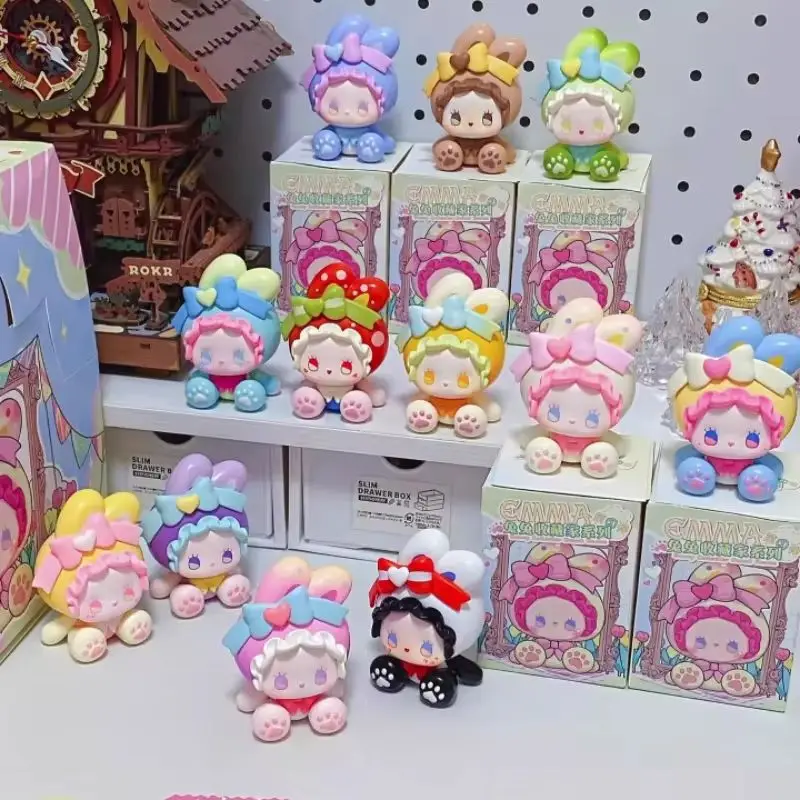 EMMA الأرنب جامع لاول مرة سلسلة صندوق أعمى تخمين حقيبة اللعب الأصلية دمية لطيف أنيمي الشكل الحلي هدية