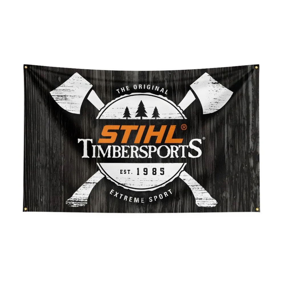 3X5Ft Stihl Timbersports Series Flag Polyester Digital Printing Banner For Decor