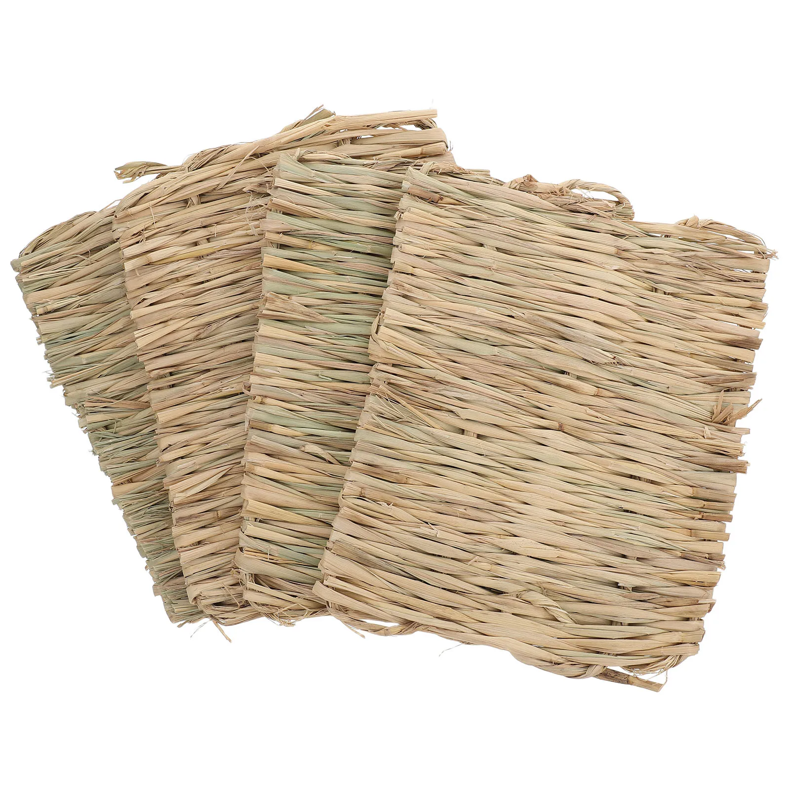 

4pcs Nest Pad Grass Carpet Indoor Chicken Protective Mats Laying Pads Artificial Rabbit Foraging Bunnies Straw Breathable