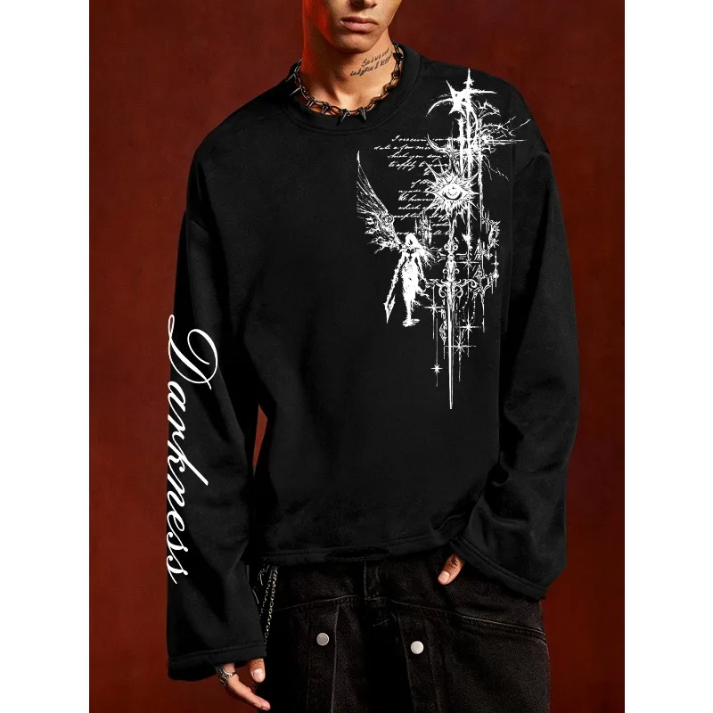Men's Gothic Punk Top Punk Rock Street Style Y2K Suitable for Both Men and Women High Street T-shirt
