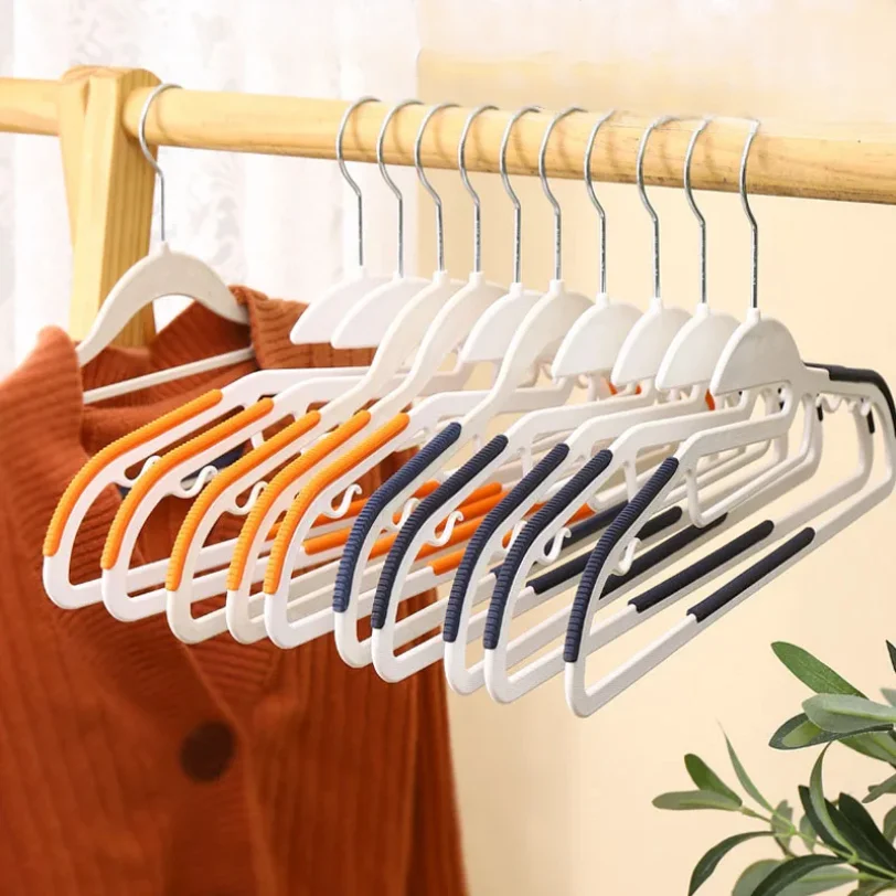 

10Pcs Black/Orange/Grey Multifunctional Wet and Dry Household Hanger Suitable for Hanging Clothes Bedroom Wardrobe Anti-Slip