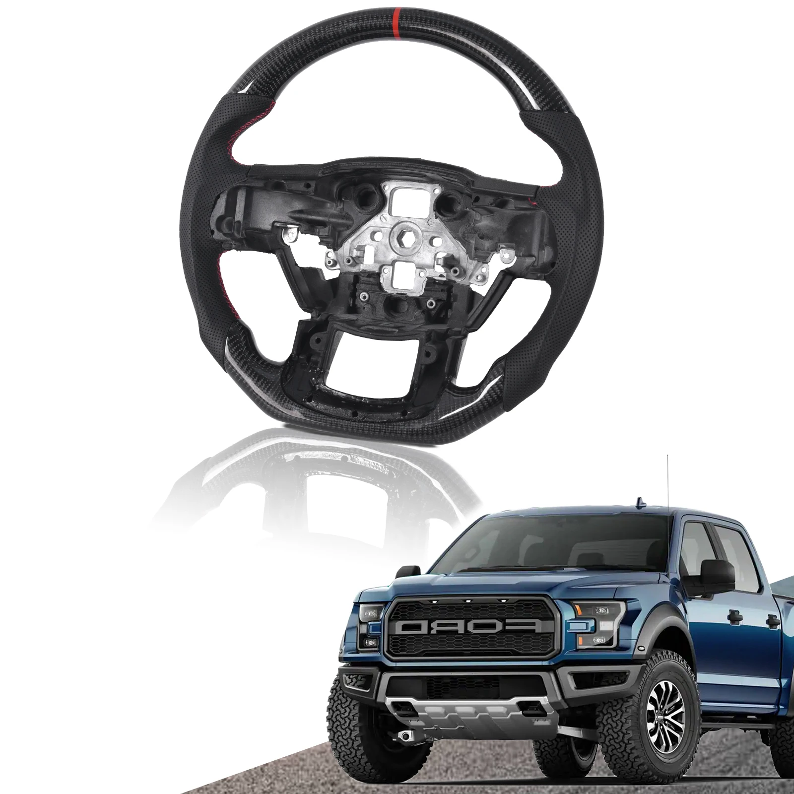 Suitable for Ford f150 Raptor with black carbon fiber steering wheel