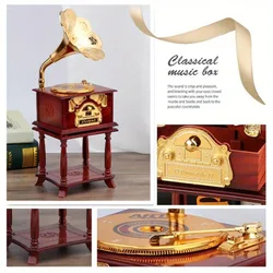 1PC Eight-tone Gramophone Retro Music Box Mini Classic and Nostalgic Style Exquisite Design