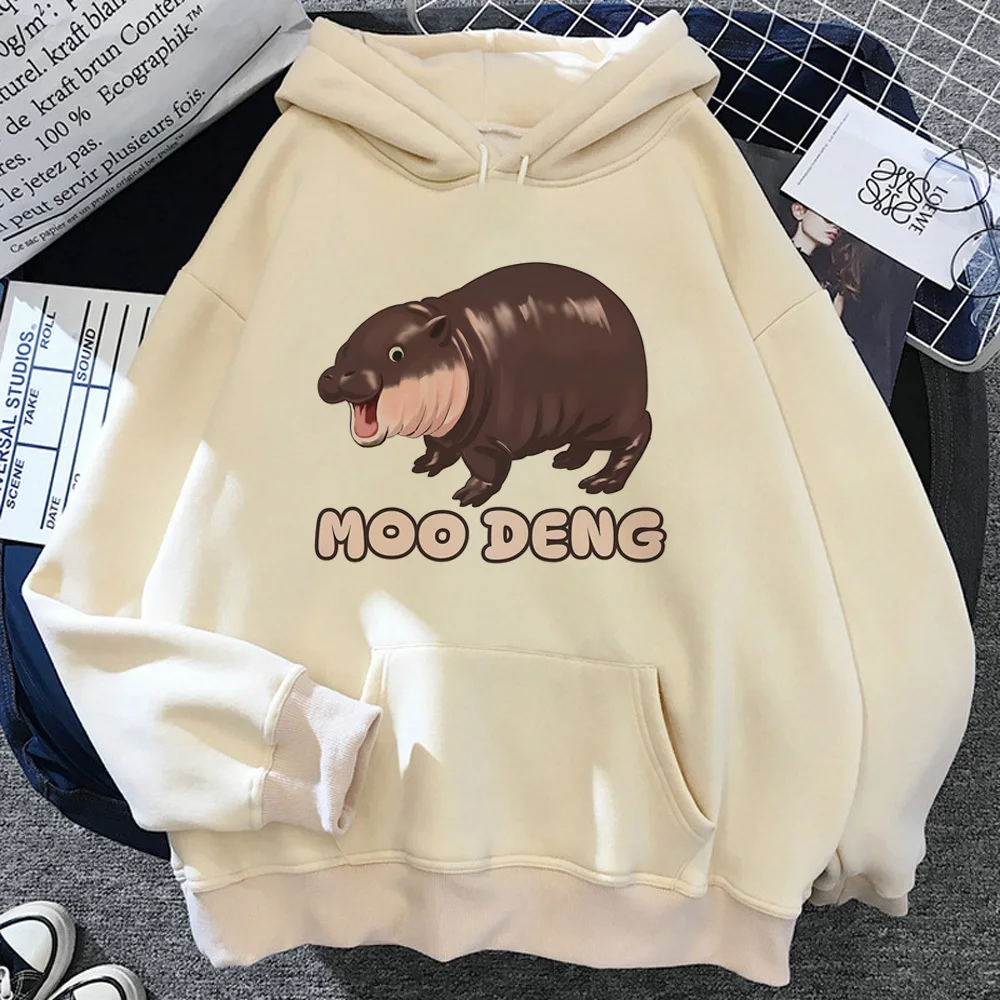 

Moo Deng hoodie trendy designer soft fabric pattern comfortable hoddie printed design streetwear Y2K comfortable