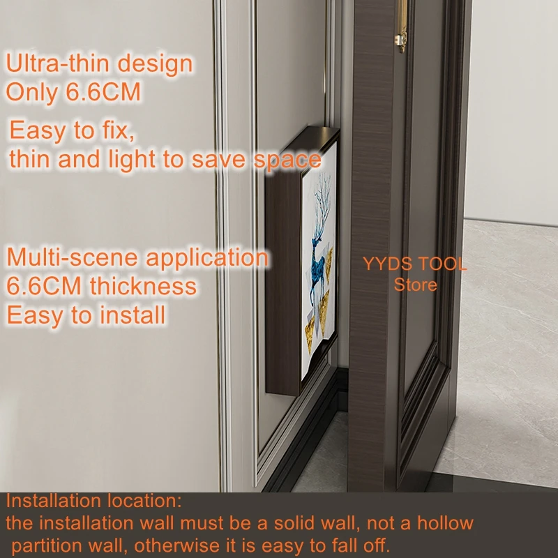 Household doorway wall-mounted shoe bench telescopic ultra-narrow space-saving wall folding shoe-changing stool