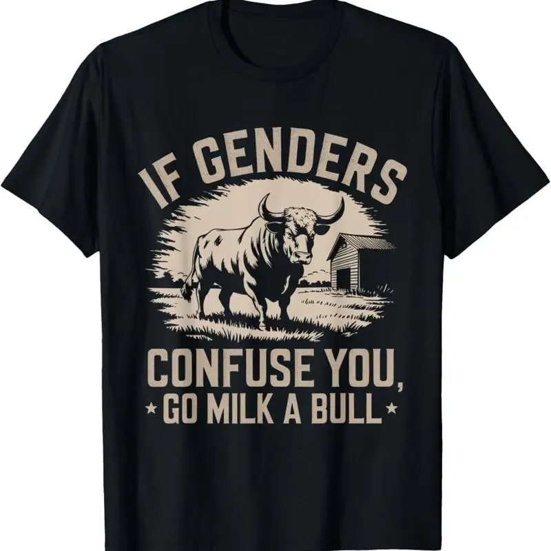 

Винтажная футболка IFunny Quote if Genders Confuse You Go Milk a Bull
