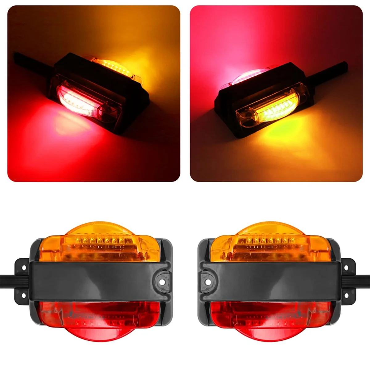 LED Clearance Trailer Fender Lights Trailer Light Assembly Amber Front Red Back Marker Lights Turn Signal