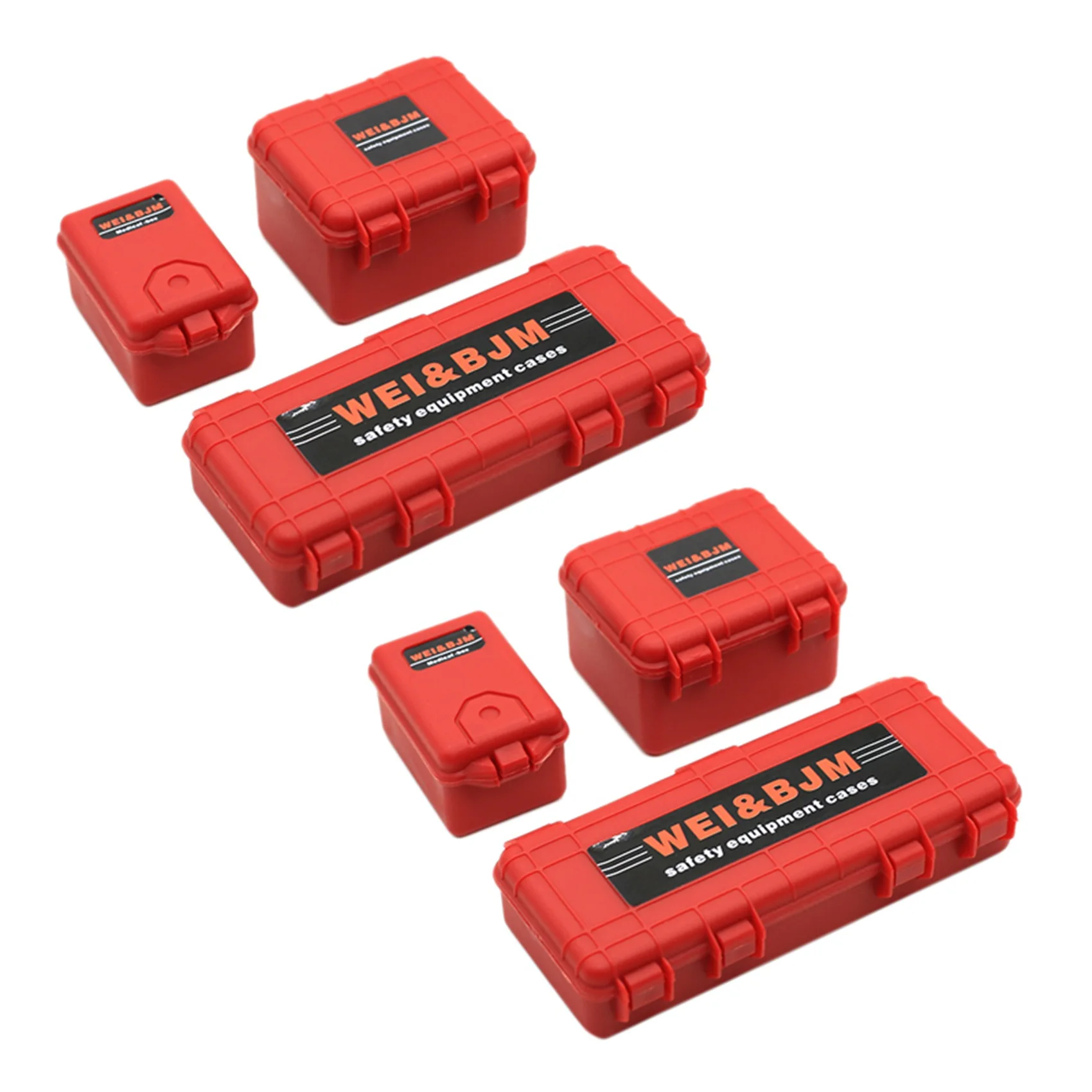 AINY-6Pcs Plastic Rc Car Storage Box Decoration Tool For Traxxas Trx4 Axial Scx10 90046 D90 1/10 Rc Crawler Accessories Red
