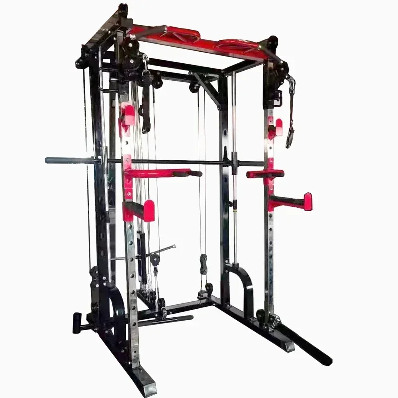 

#Professional Home Gym Multifunctional Semi-Smith Cage Fitness Equipment Power Rack#