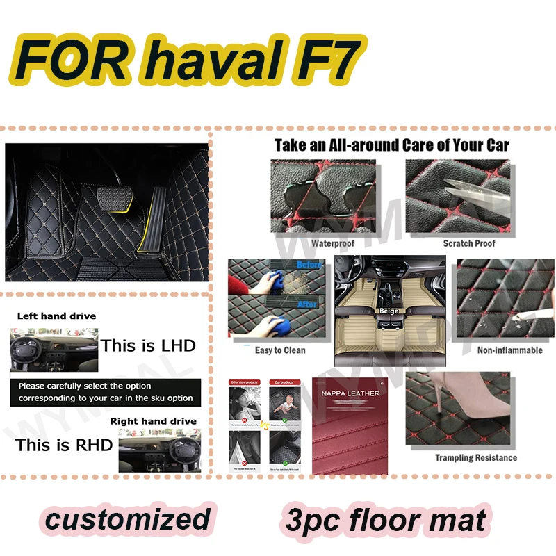 

LUXURY Car floor mats for haval F7 2019 2020 2021 Custom Auto Foot Pads