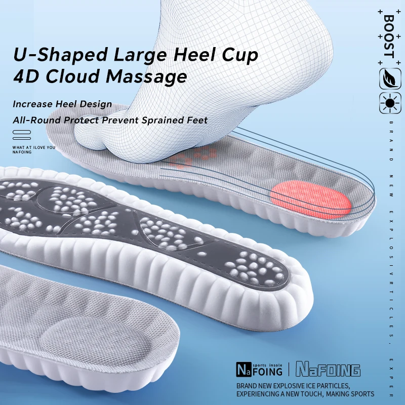 1Pair Soft breathable insoles outdoor sports insoles shock-absorbing soles arch support for comfortable Outdoor Running insoles