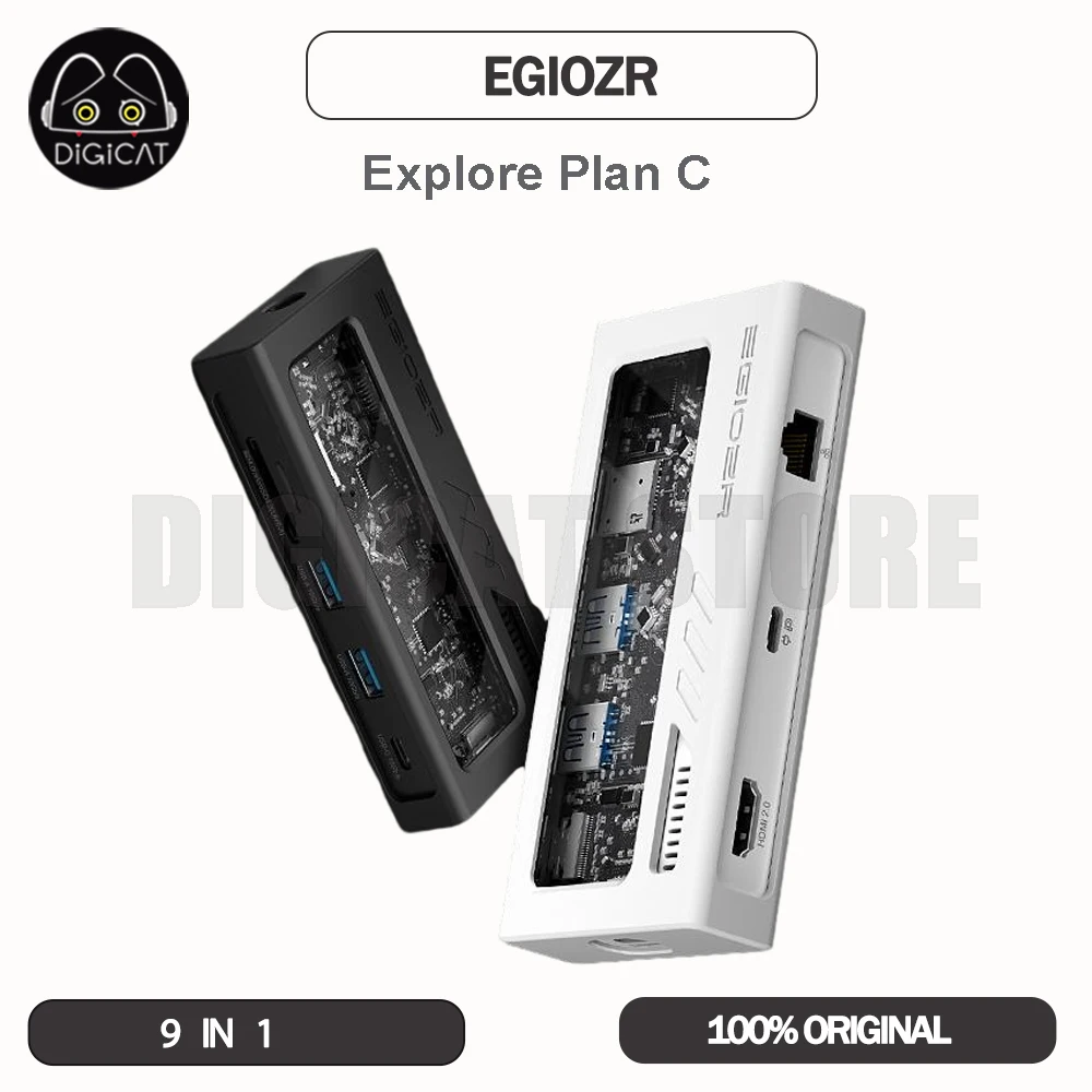 

EGIOZR Explore Plan C 9-in-1 Full-featured USB3.2GEN2 MST Mode RJ45 Docking Station USB-C Hub Video Output Reverse Power Supply