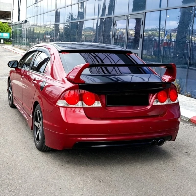 3 PCS Car Spoiler Wing For Honda Civic 8th 8.5th 2006-2011 FD2 Rear Trunk Wing Diffuser Tail Fin Body Kits Auto Accessories