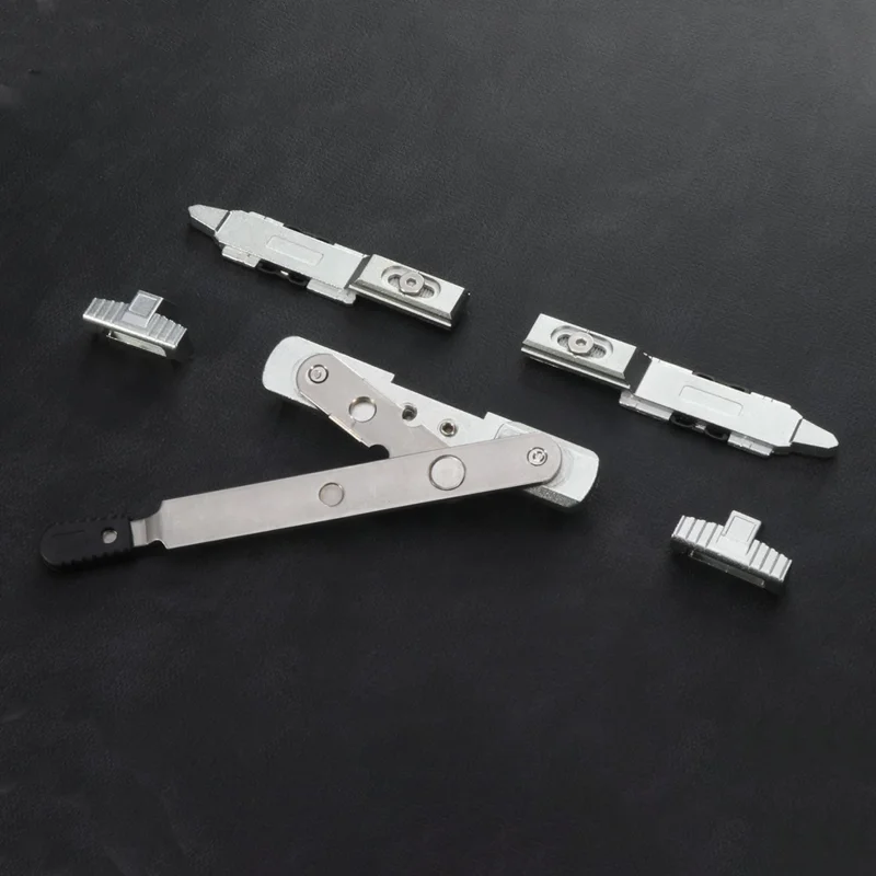 Linkage Latch Heaven Earth Lock Hinged Casement Window Latch Split Door Handle Zinc Alloy Euro Slot Broken Bridge Aluminum