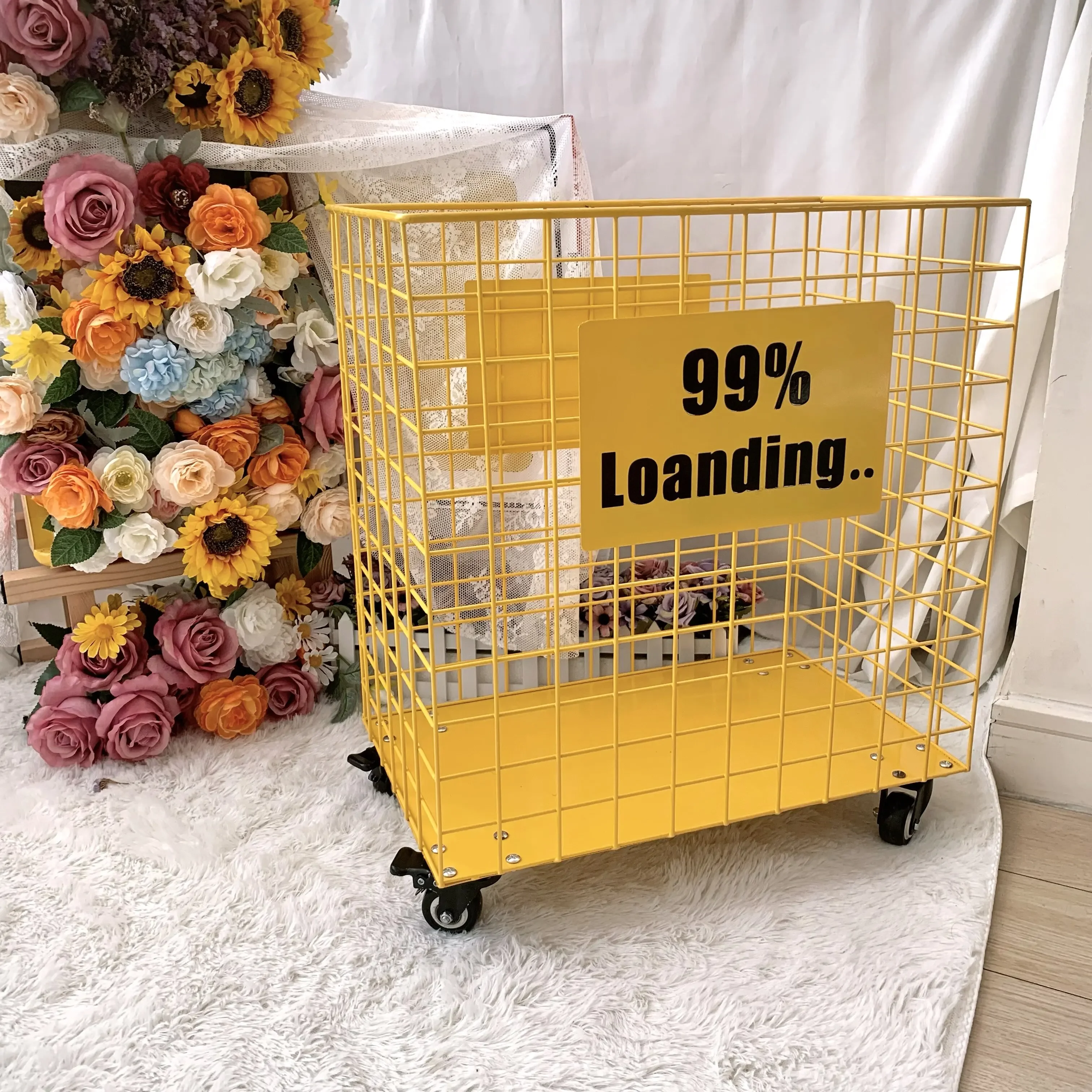 

CL popular sundries clothes with wheelbarrow basket store ornament home desktop snacks storage box rack