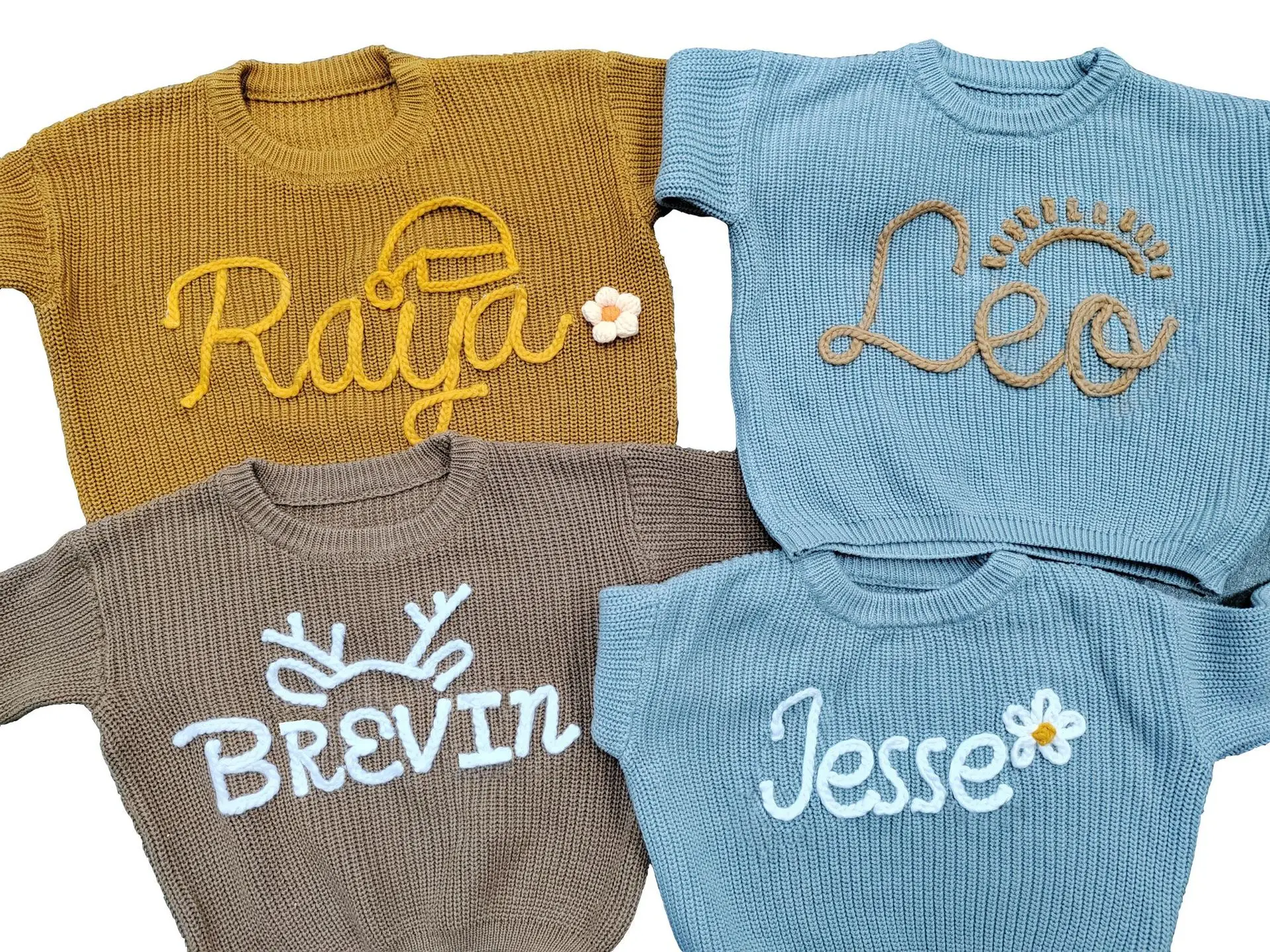 hand Embroidery Name Sweater Custom Name Sweater, Personalized Baby Sweater, Newborn Girl Coming Outfit winter baby girl clothes