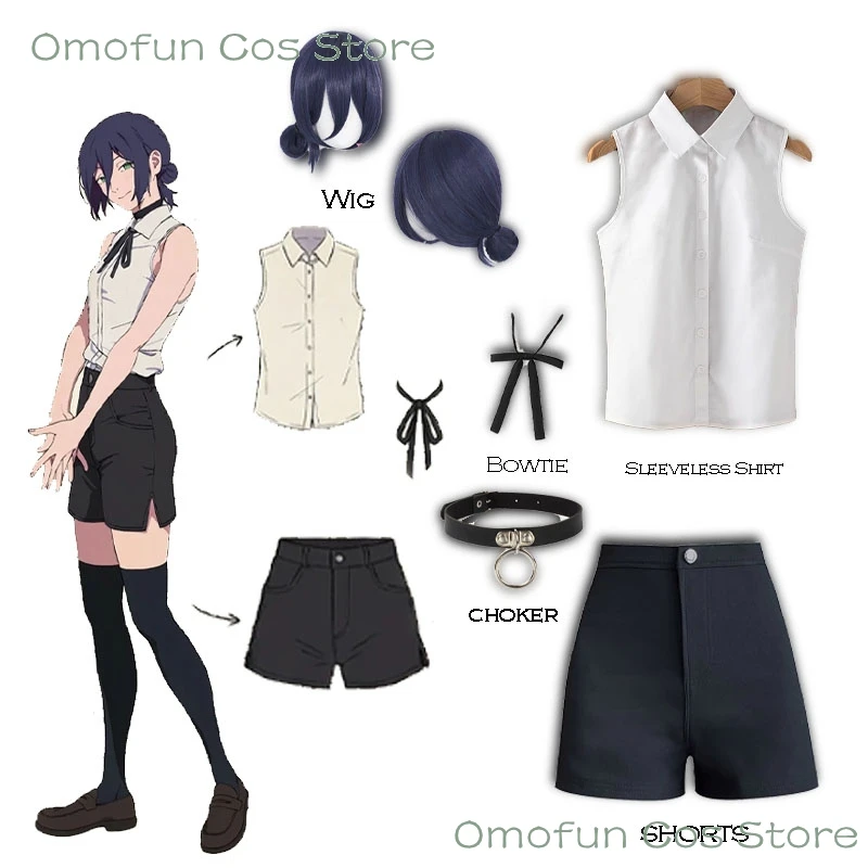 reze-cosplay-traje-sem-mangas-camisa-peruca-motosserra-roupas-terno-gravata-curta-gargantilha-feminino-roleplay-danca-uniforme-dia-das-bruxas-‌