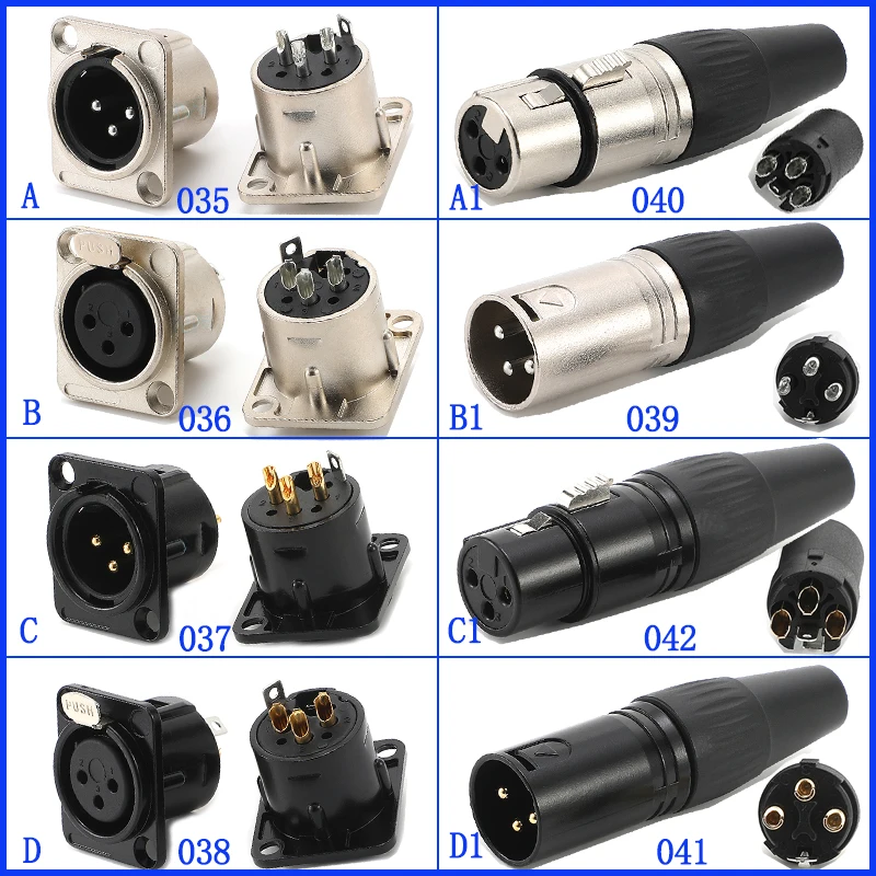 1PC 3 Core XLR Male Female Socket XLR Connector 3 Pin Male Female Panel Audio Microphone Mixer Plug Jack YS145BG YS14BG XLR Jack