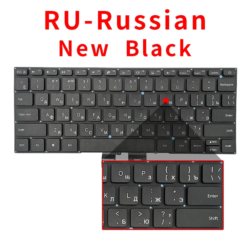 New US Russian Keyboard English for Xiaomi MIUI Redmibook 13 Inch 14S Ryzen R5 AIR15 M3 XMA1903