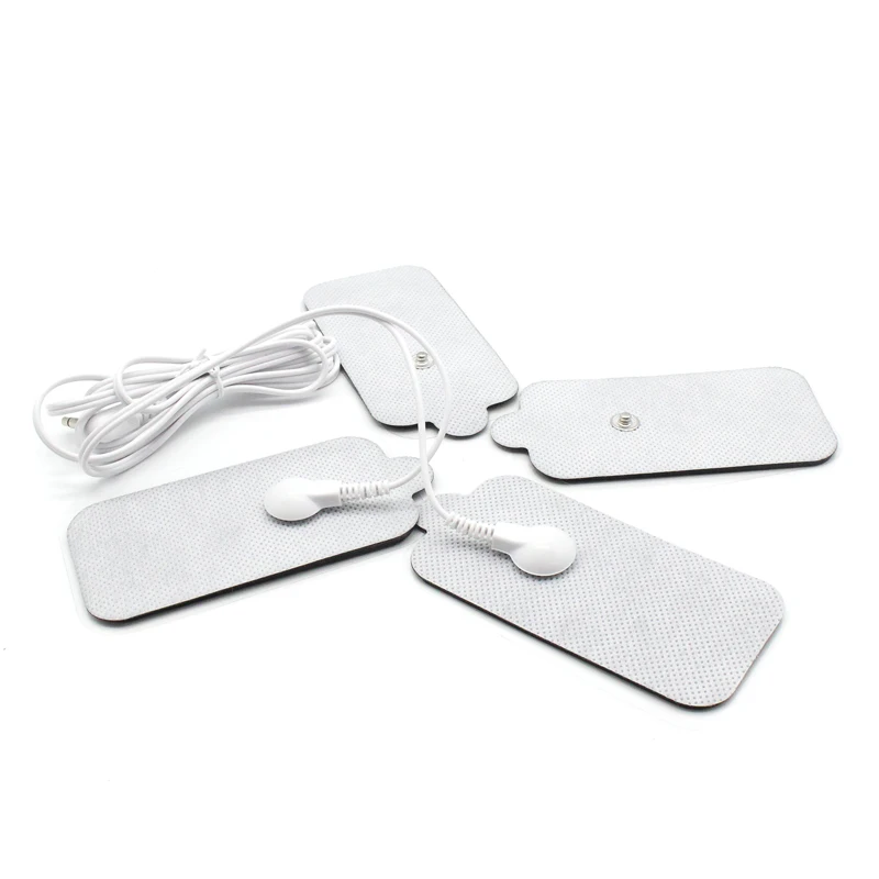 Almofadas de eletrodo branco 5x10cm, adesivo não tecido condutor, estimulador muscular, remendos para massageador elétrico