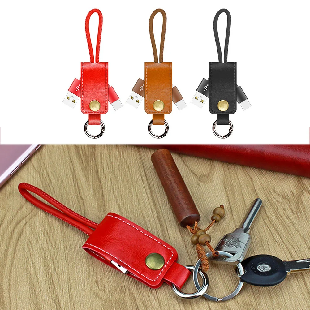 سلسلة مفاتيح من النوع C، كابل USB للشحن السريع، حامل مفاتيح متين ومرن وصديق للبيئة، كابل مزامنة البيانات متوافق