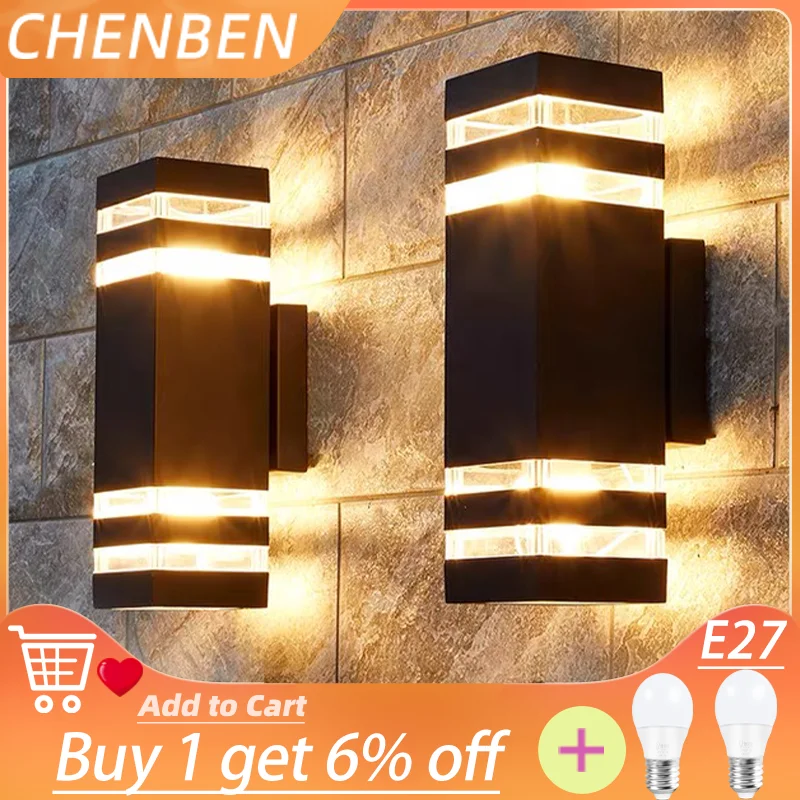 

LED Wall Light Outdoor AC 110V 220V Waterproof E27 Modern Up Down Wall Interior Lamp Living Room Home Decoration Stairs Lighting