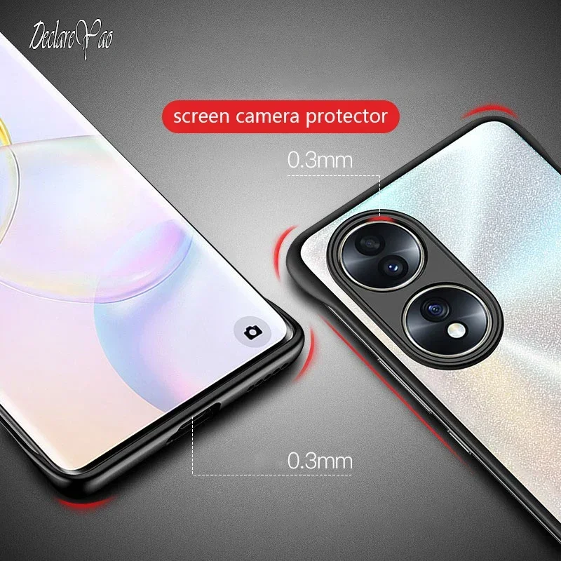 Cover For Honor 90 Cases DECLAREYAO Ultra Slim Clear Matte Coque For Huawei Honor 100 Pro 70 Case Hard Rimless Cover For Honor50