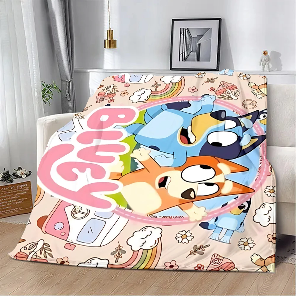 Cartoon B-Blueys Bandit-Chili bedruckte Decke Picknick decken warme weiche und bequeme Decke Home Travel Geburtstags geschenk