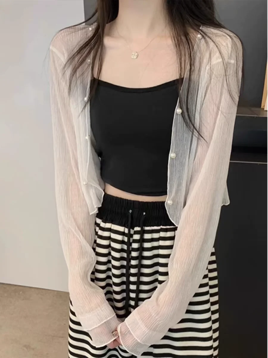 

Ele Summer awl Svel Knitted Cardigan Sun Protection Chiffon ort Top Air Conditioning Cover up Lace irt for Women