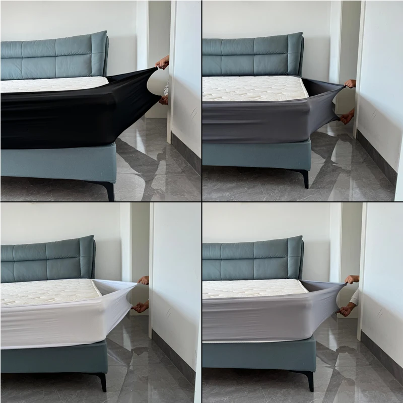 Cubierta de resorte para caja, envoltura elástica tamaño Queen alrededor de 4 lados del resorte de la caja, alternativa para falda de cama doble/completo/Queen/King
