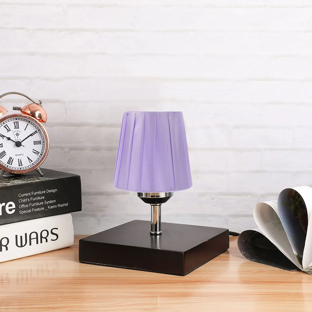 

2pcs Lampshade Accessories for Chandelier Wall Lamp Table Light Purple Durable Cloth Iron Replacement Shade Drum Wall Light