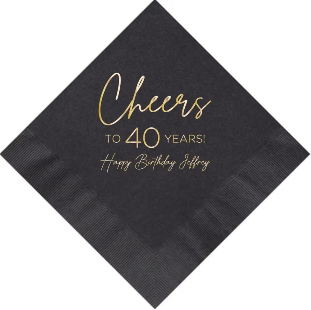 Personalized Birthday Napkins Cocktail Beverage Luncheon Dinner and Guest Towels Available Number can be changed! Cheers Napkins