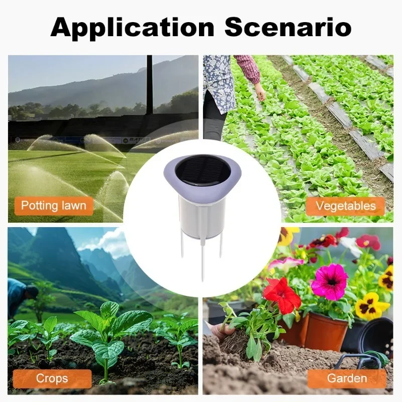Smart Soil Detector Sensor Real Time Temperature Humidity With Solar Panel For Garden Farm Planting Environment Testing