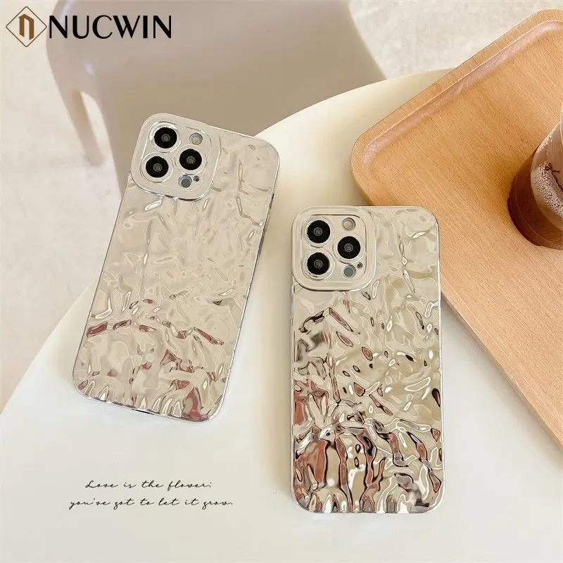 Luxury Plating Stone Pattern Phone Case For iPhone 15 14 13 12 11 Pro Max Xr X Xs Max Xr X Plus Tin Foil Paper Shockproof Cover