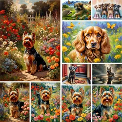 Animal Pet Dog Paintings By Numbers Cross Stitch Kit Crafts Supplies For Adults Room Decoration Mother's Gift Wholesale 2024 HOT