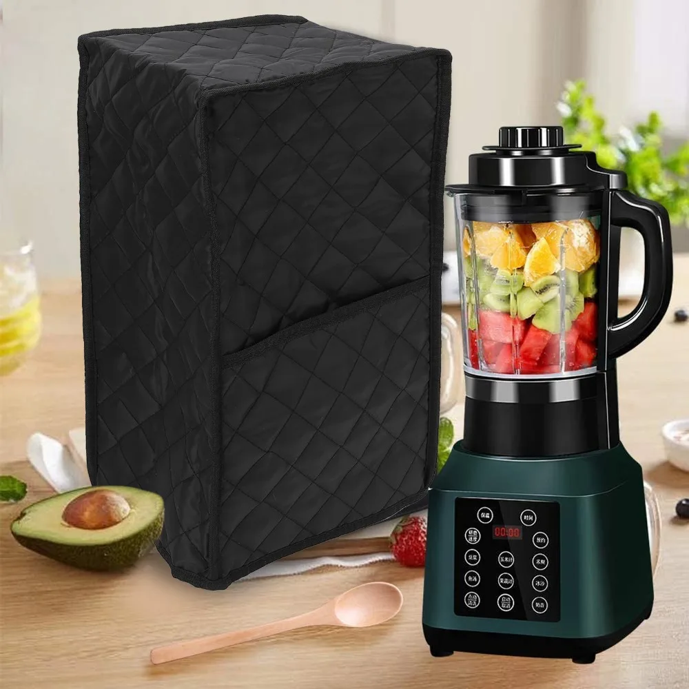 Quilted Fabric Blender Dust Cover Dust Proof Protective Fit Food Processor Cover Black Kitchen Blender Cover Countertop Storage