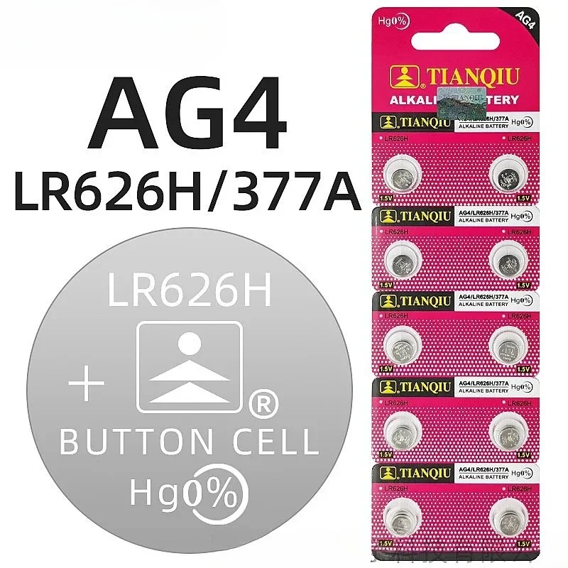 2-50pcs AG4 377 LR626 SR626SW SR66 LR66 Watch Battery 377A 1.55V Silver Battery Button Coin Cell For Toy Remote Control Camera