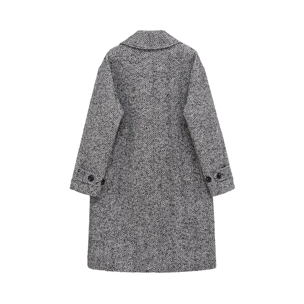 الخريف الملابس النسائية الجديدة أزياء شخصية مزاجه واحدة الصدر طويلة الأكمام متعرجة قطري معطف سترة