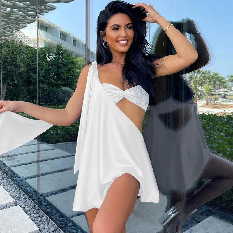 صيف جديد غير رسمي Faion Dr الجوف خارج حزام الكتف واحد مثير فتاة الدكتور عالية الخصر ألف خط تنورة Svel ort Dr