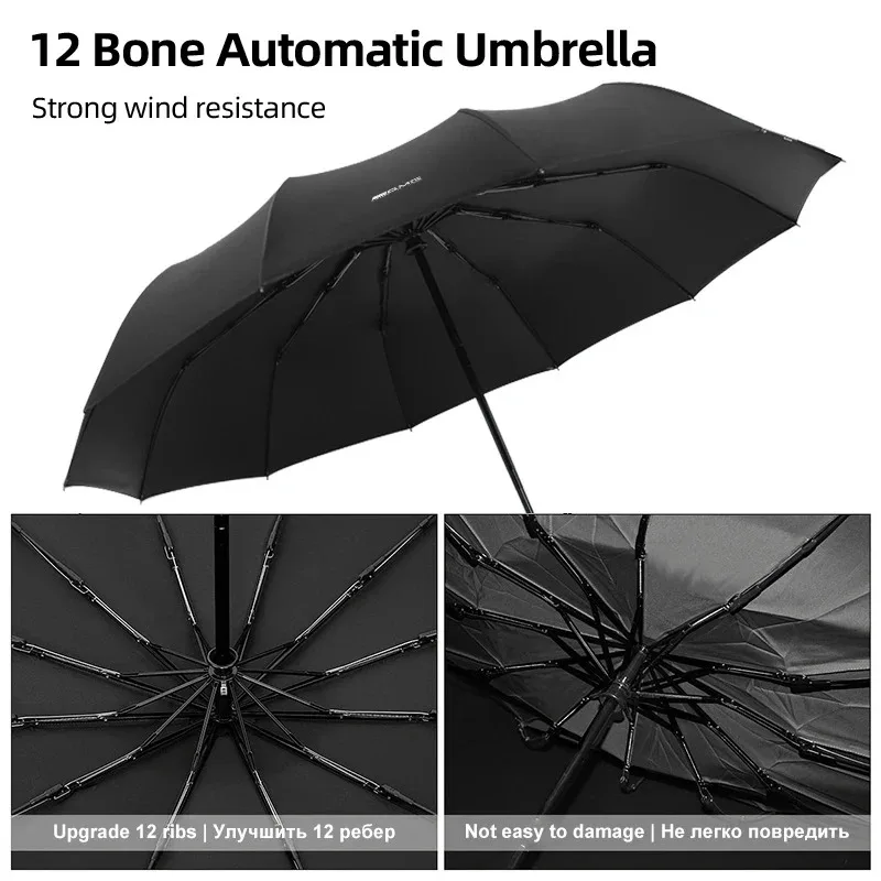 Car Portable Folding Automatic 3 Folding Umbrella Sunshade For Mercedes Benz W176 W177 W204 W205 W212 W213 W206 X156 X253 W117