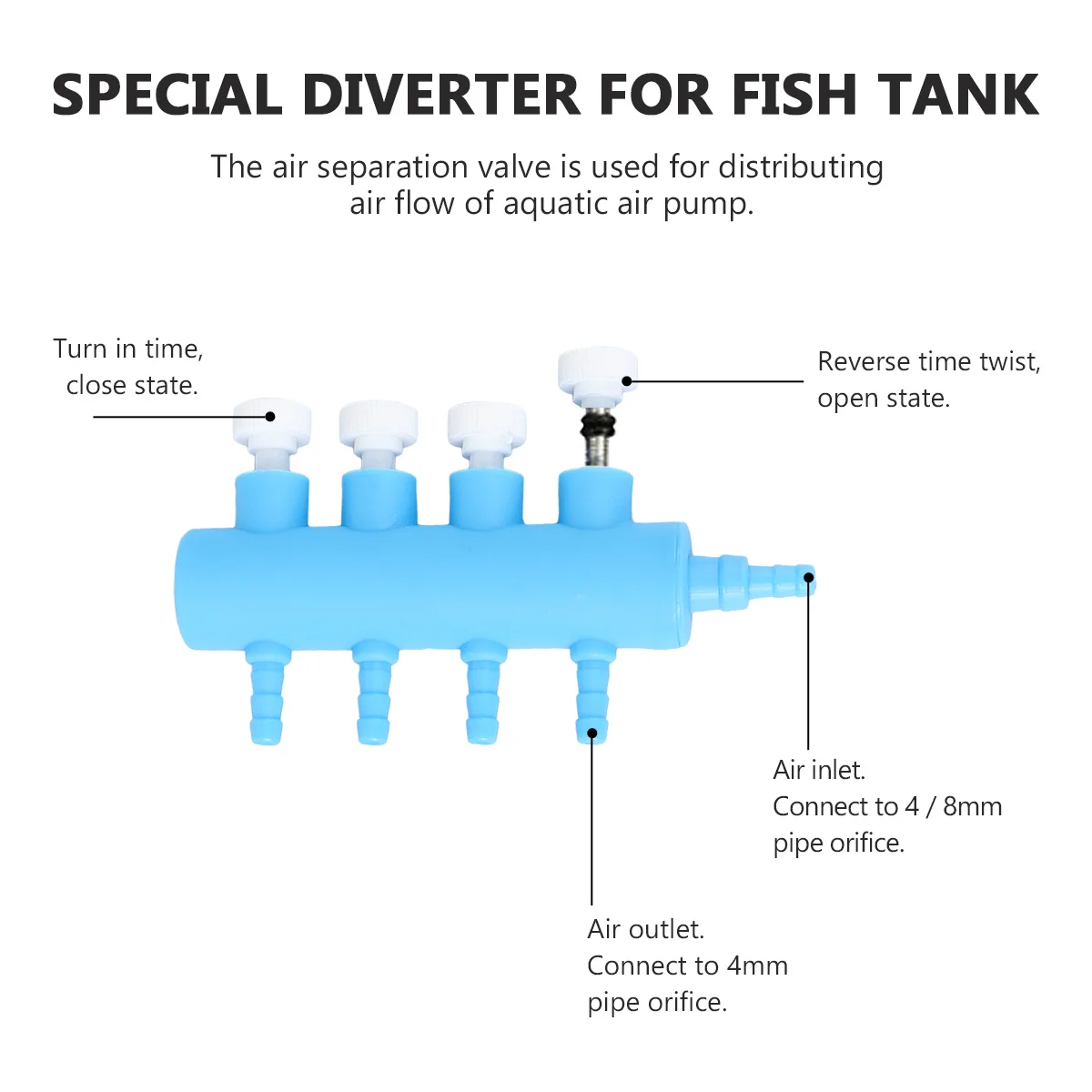 

3Pcs Aquarium Air Pump Oxygen Splitter Valve Adjustable Fish Tank Air Flow Control Accessories Aquarium Pump Accessories