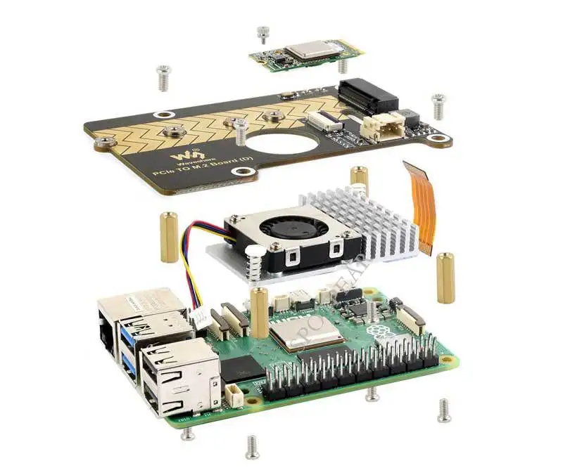 Raspberry Pi5 Solid State DrivePCIEErweiterungsplatine TurnM.2 NVME SSD Pi5 2280-2242-2230 – Detail 9