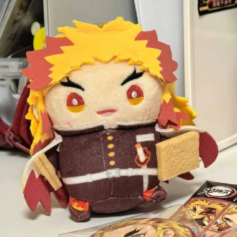 Genuíno anime demon slayer akaza rengoku kyoujurou tanjirou cosplay fofo impressão algodão maumet dos desenhos animados fantoche chaveiro natal