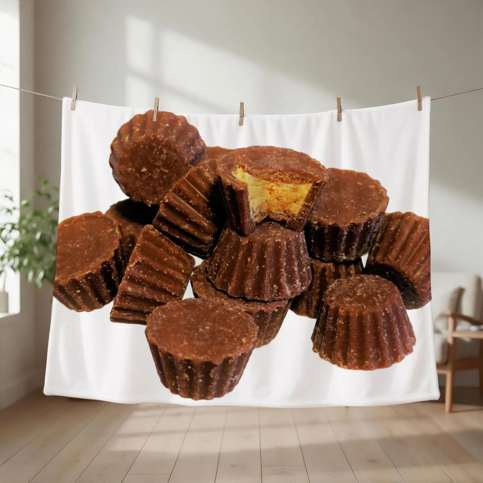 Mini Chocolate and Peanut Butter Treats Throw Blanket warm winter Comforter Plaid Decorative Beds Blankets