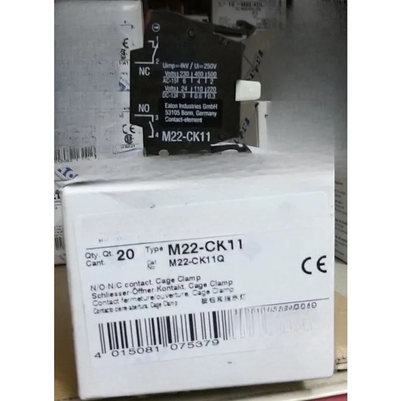 Детали для кнопки EATON MOELLER Touchpoint M22-CK11 1 открытый, 1 закрытый язычковый провод Детали для кнопки EATON MOELLER Touchpoint M22-CK11 1 открытый, 1 закрытый язычковый провод