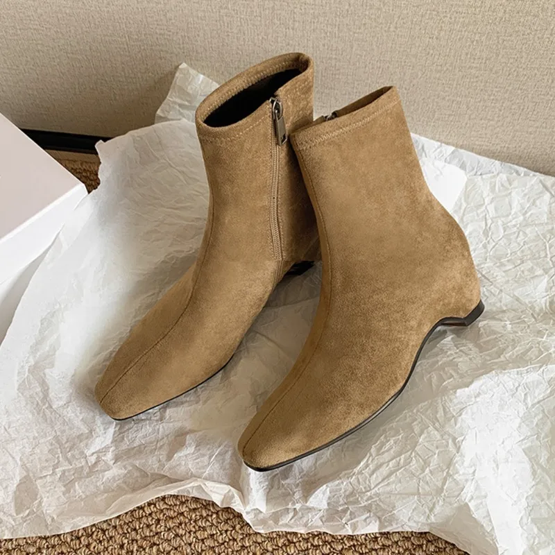

Ankle Women Boots Elegant New Heeled Shoes Suede Party Fashion Boots Snow 2025 Winter Designer Woman Shoes Trend Botas Mujer